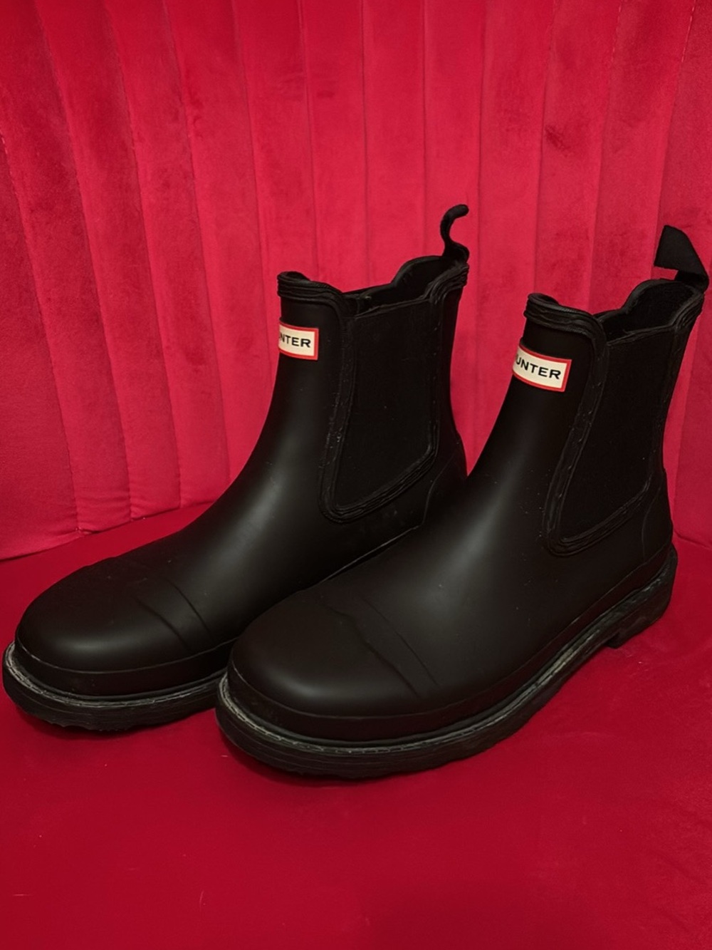 Hunter Black Chelsea Rain Boots for Men